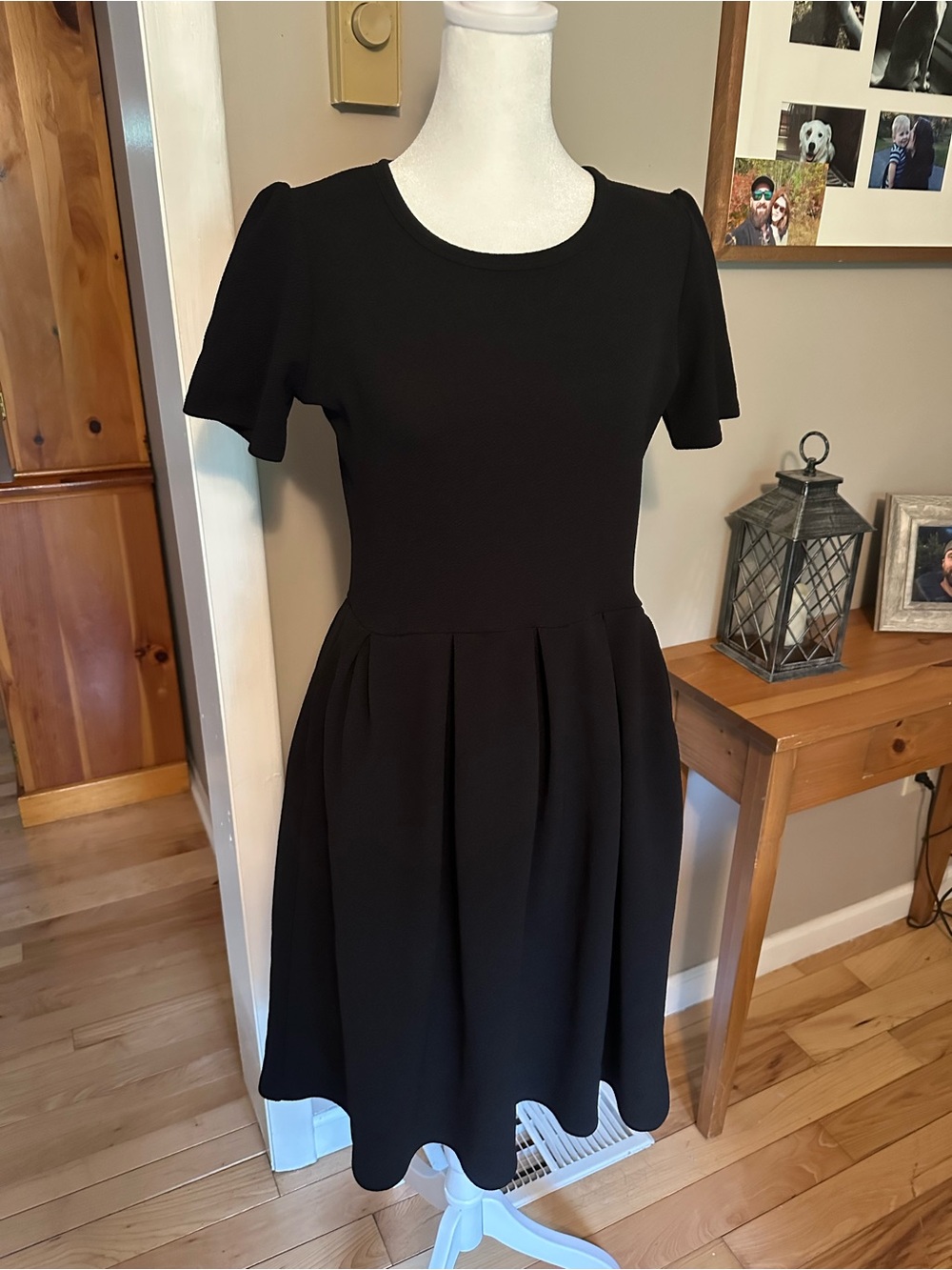 LuLaRoe Black Short Sleeve Fit-and-Flare Mini Dress